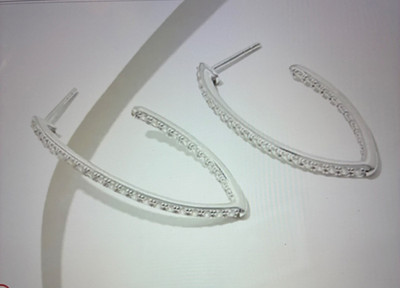 DIAMONIQUE x JENNIFER MILLER Pave In & Out Hoop Earrings, Sterling Silver