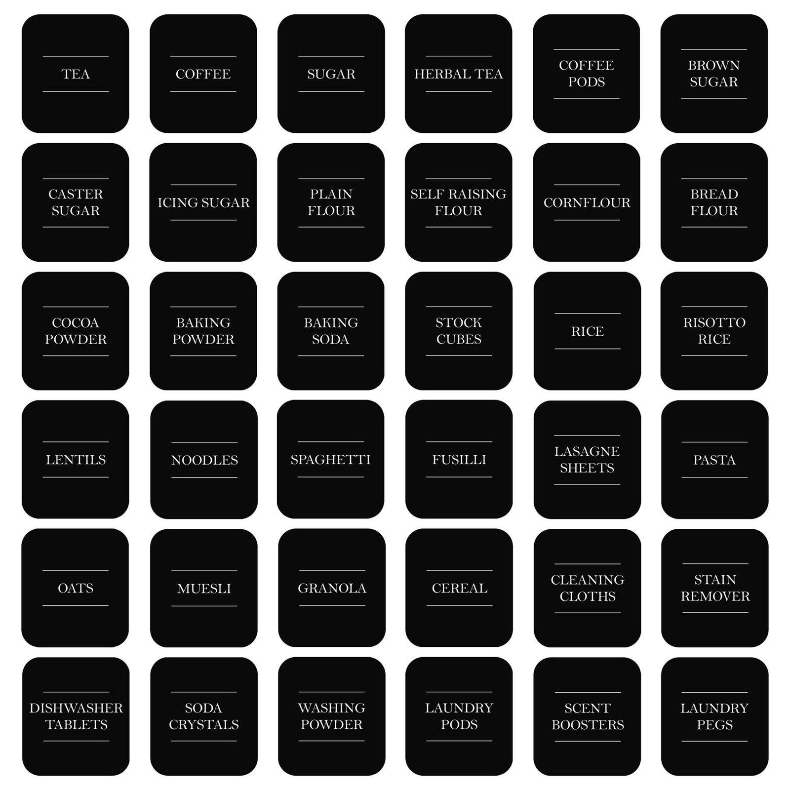 Argon Tableware Unisex Black Storage Jar Labels - Pack Of 36 Labels In - Image 2