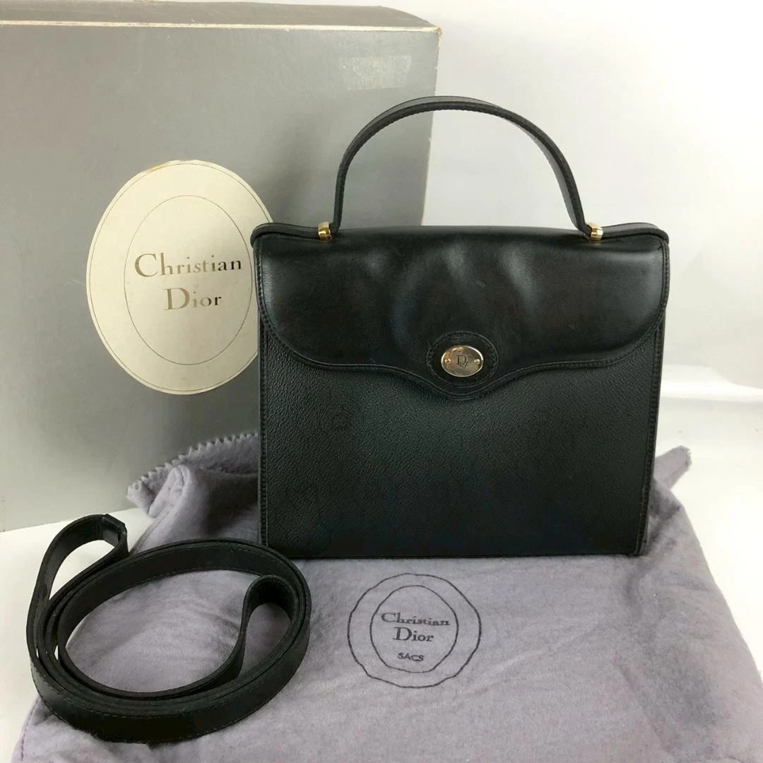 Sac bandoulière Christian Dior 2WAY noir poignée supérieure sangle amovible OCCASION 424N