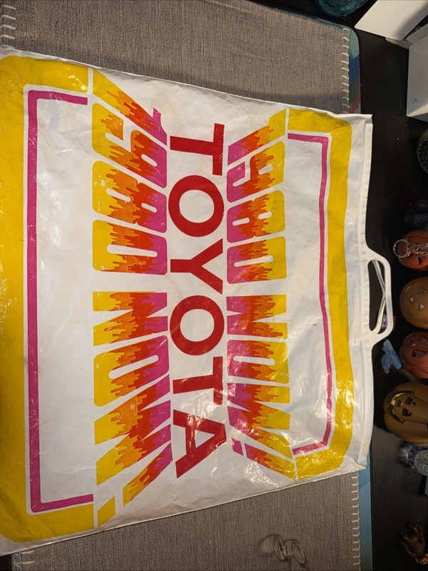 Vintage 1980 Now Toyota Car Plastic Shopping Bag
