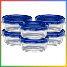 Twist Top Deli Containers Food Storage Containers Blue Screw on Lid Reusable Sta
