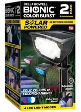 Bell+Howell Bionic Color Burst Solar Powered 2 Pack Outdoor - 4 LED Light Modes