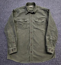 Duluth Trading Co Shacket Mens XL Tall Green Duck Canvas Shirt Heavyweight Work