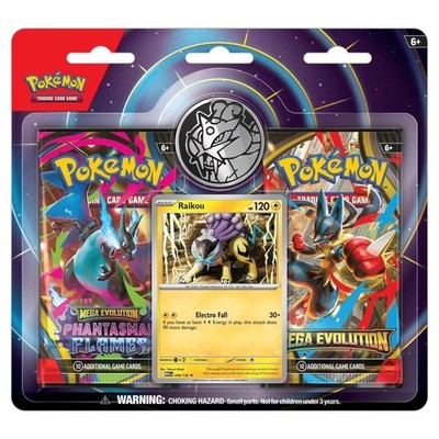 Pokemon TCG Raikou 2 Pack Blister  Mega Evolution & Phantasmal Flames