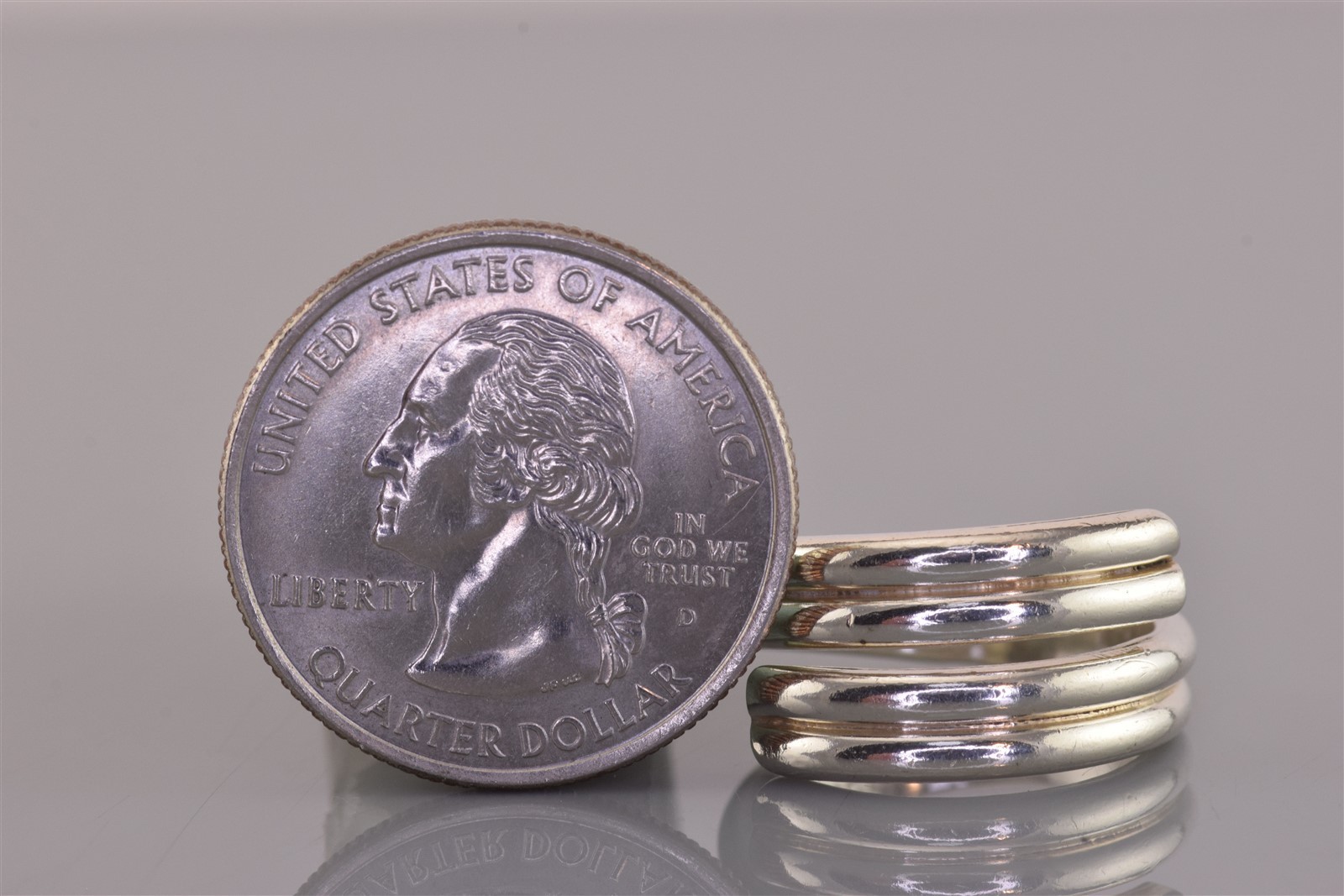 Sterling Silver Double Solid Wrap Around Band Rin… - image 8