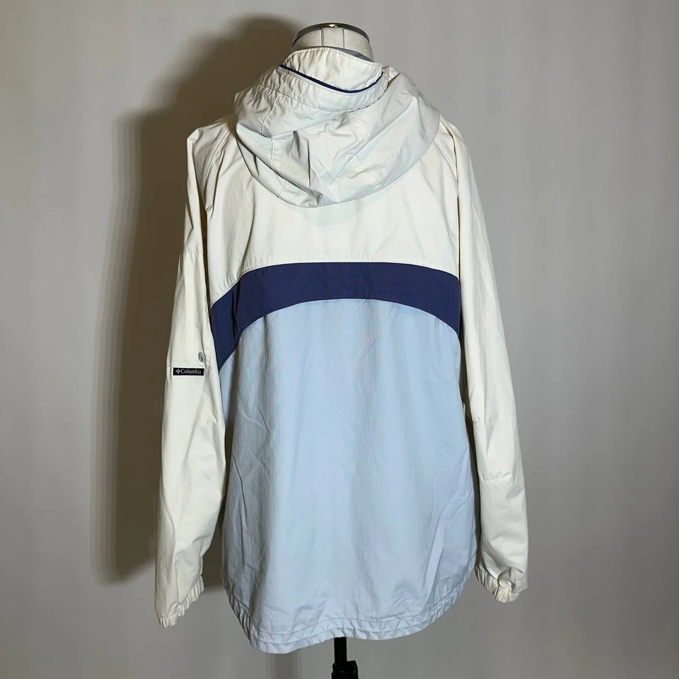 Columbia Womens Size Large Hooded Windbreaker Jacket Packable Lightweight Blue - Image 4 of 4