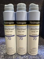 Lot of 3 - Neutrogena Sport Active Defense Sunscreen Spray SPF 70, 5 oz each