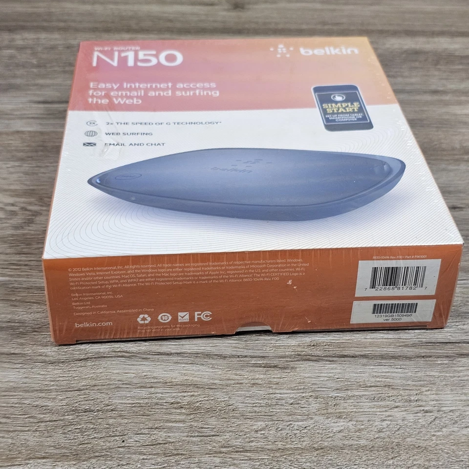 NEW Belkin N150 Wireless Wi-Fi Router 4 Port 2.4 GHz Easy Internet Access SEALED - Image 2 of 4