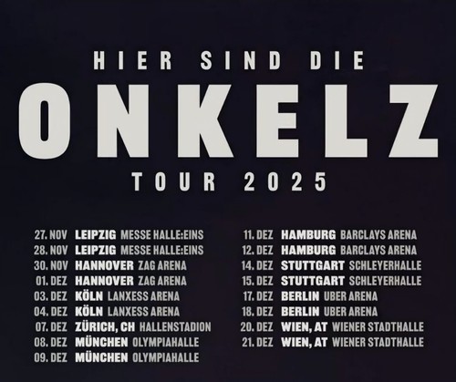 4 Tickets für Böhse Onkelz am 28.11.2025 in Leipzig Front of Stage