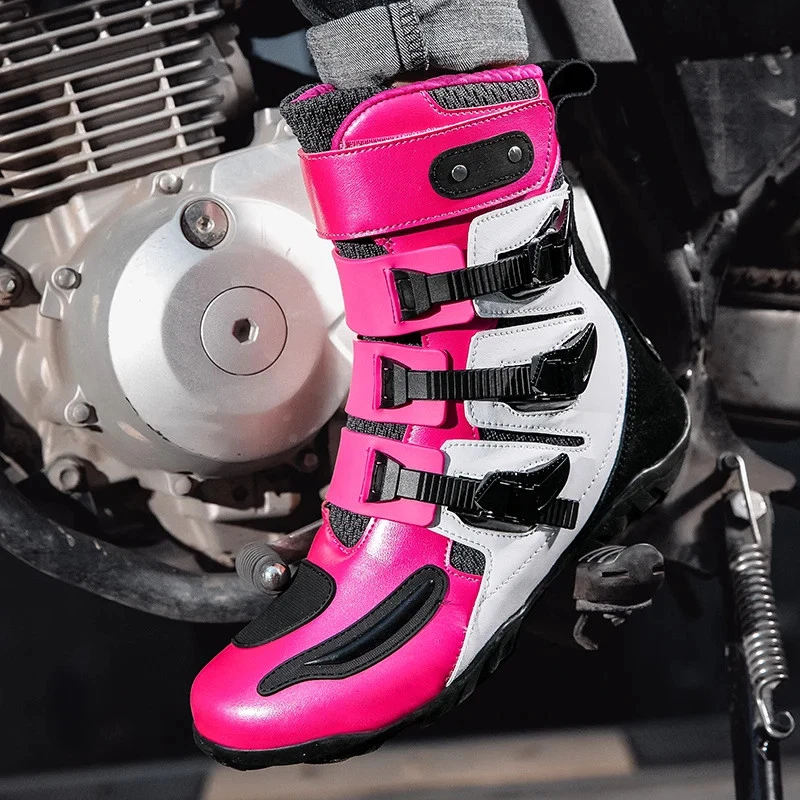 Botas de motocicleta con hebilla protección al tobillo al aire libre locomotora zapatos zapatillas de carreras Foto 4 de 4