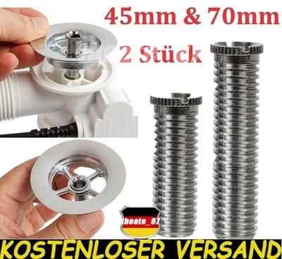 2x Schraube Für Spüle Ablauf Ventil Korb Siebkorbventile 35/45/70mm Hohlschraube - Bild 1 von 4