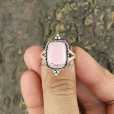 Pink Opal Ring 925 Sterling Silver Band Statement Ring Handmade Ring All Size