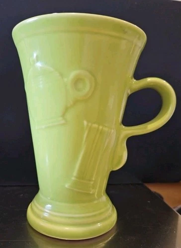 Ritired~ Fiesta Ware Pedestal Mug~ Chartreuse Green~ HLC USA  6” Tall