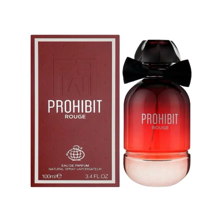 Prohibit Rouge Fragrance World eau de parfum femme orientale épicée de 100 ml