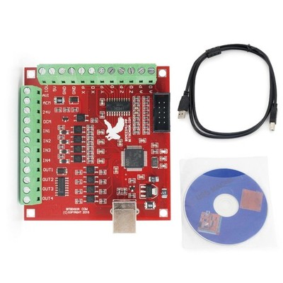 4 Axis USB Mach3 Motion Control Card,Red 4-Axis Linkage MACH3 CNC Controller ...