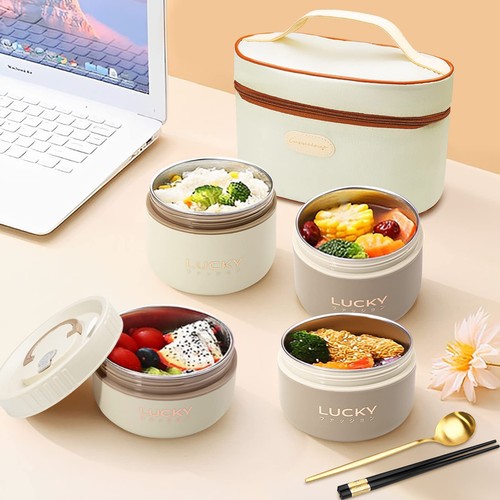 Portable Insulated Lunch Containers, Stainless Steel Bento Adult Lunch with I... - Bild 3 von 8