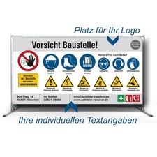 Bauzaunbanner | Baustellenbanner | Individualisierbar | PVC oder Mesh