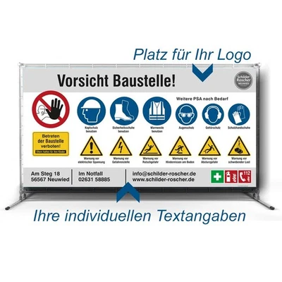 🧱 Bauzaunbanner | Baustellenbanner | Individualisierbar | PVC oder Mesh - Bild 1 von 2