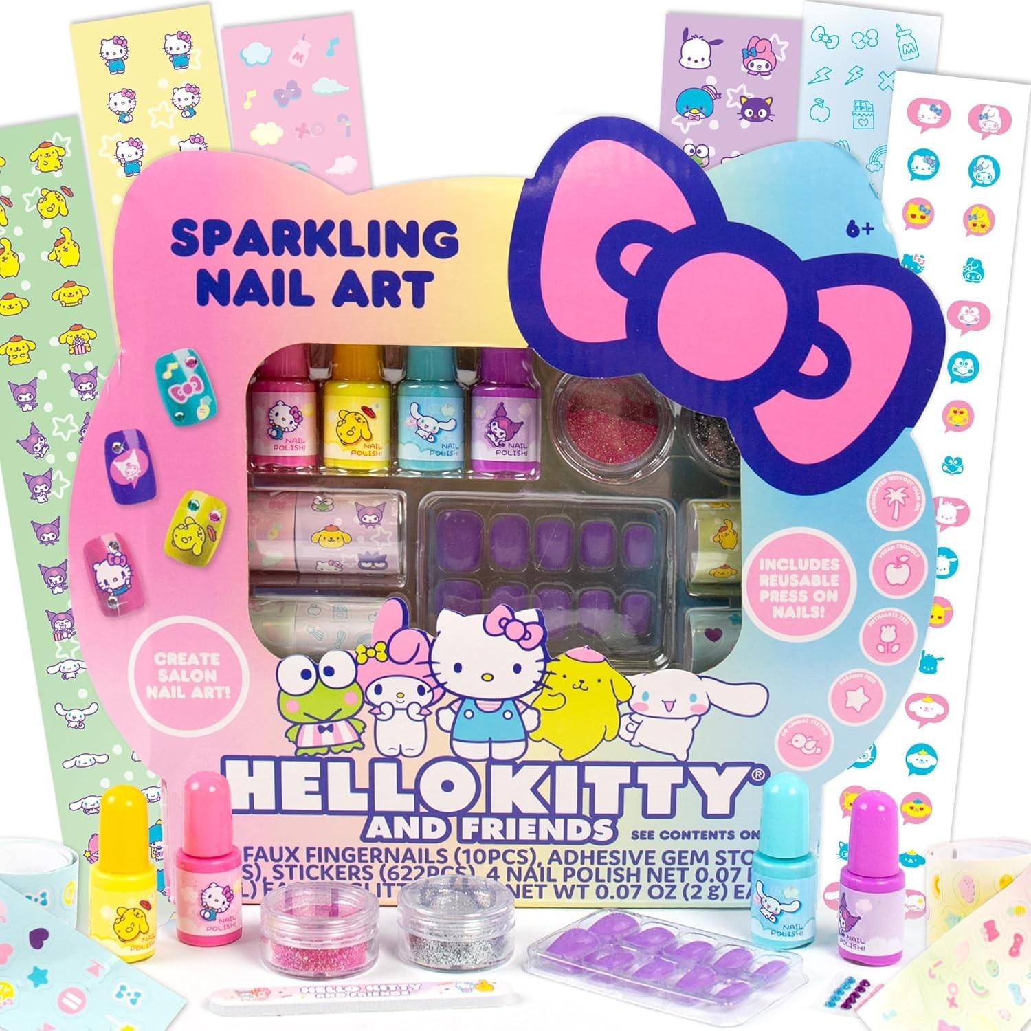 90年代　HELLO KITTY ネールアートセット　トミー Vibrant Hello Kitty Nail Art Kit for Kids - Stick-On Nails & Fun