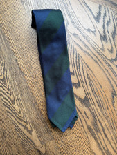 Brunati Grenadine Fina Navy Green Blockstripe Tie