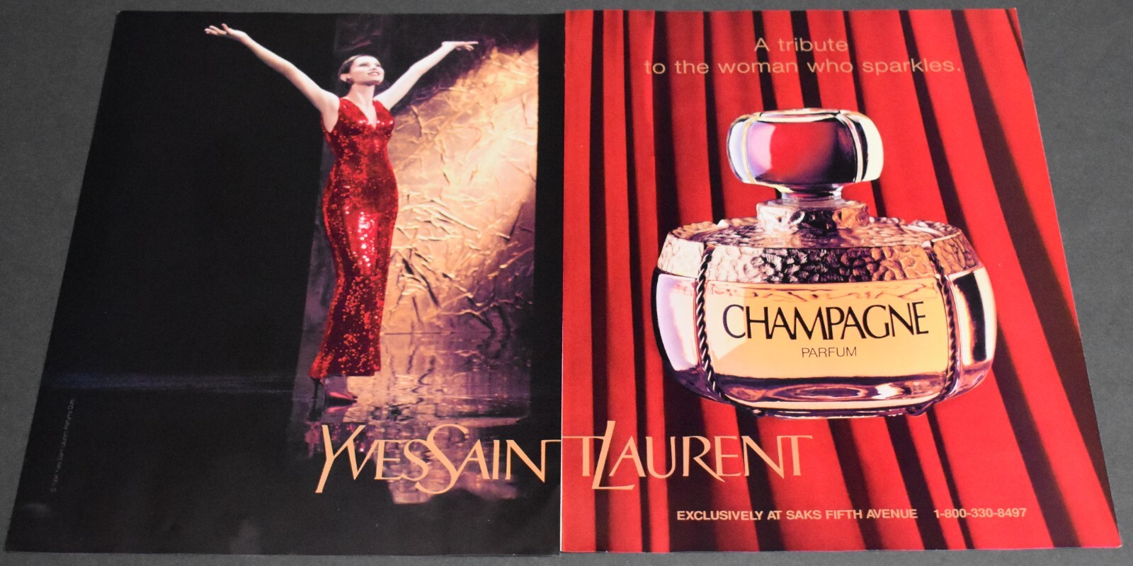 1994 Stampa Pubblico Tacchi Sexy Donna Stile Moda Gambe Lunghe Abito Yves Saint Laurent