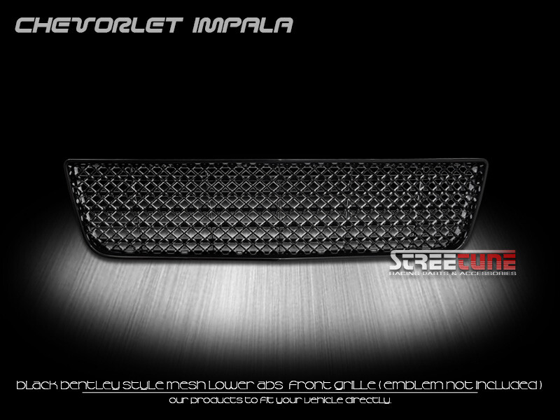 Black Bentley Mesh Front Lower Bumper Grille ABS For 06-13 Impala/14-16 Limited