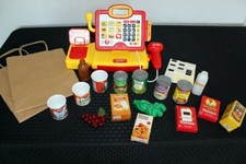 Pretend Play Talking Cash Register with Scanner, Microphone and Play Food