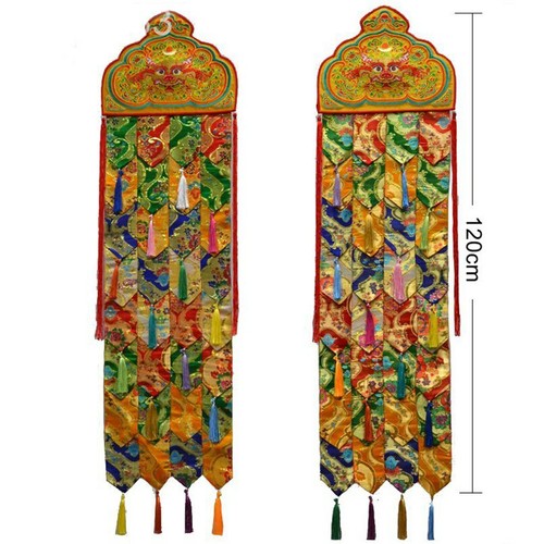 2pcs Tibetan Buddhism wall Hanging banner Eight Auspicious Buddha banner - Picture 1 of 5