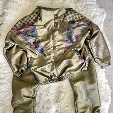 Vtg St Paul Track Suit Set 80s Womens Lined Green Nylon Sz S Windbreaker Pants