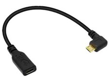 Micro USB 5Pin Right Angle to USB-C Female Adapter Cable 0.25m Data Sync