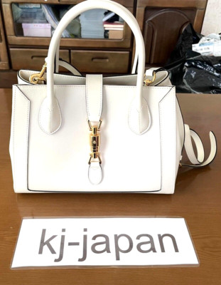 GUCCI JACKIE 1961 649016 White Leather Shoulder bag #07 Authentic  [ Mint ]