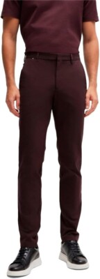 BOSS Herren Kaito1 T Slim-Fit Hose aus elastischem Baumwoll-Mix Hellrot 52