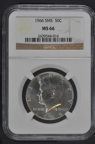 1966 SMS Silver Kennedy Half Dollar NGC MS 66 SMS 40% Silver