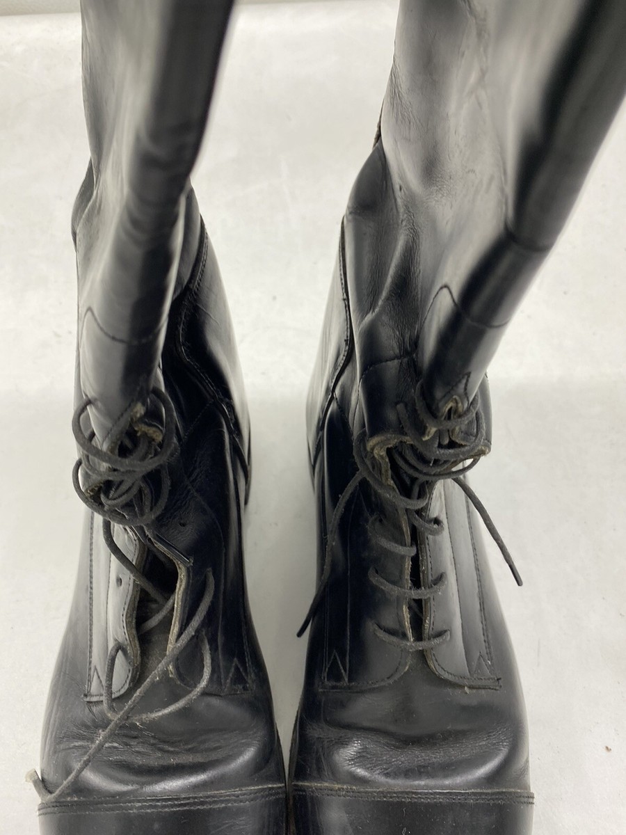 Bottes équitation Effingham By Bond Co – Cuir Noir Dentelle – Femme Taille 9 – USA