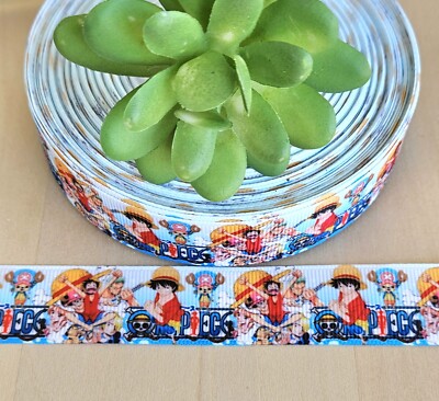 7/8'' (1 YD) One Piece Grosgrain Ribbon Monkey D. Luffy Tony Tony Chopper Zoro