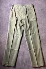Vintage 60s US Army OG-107 Combat Trousers Sateen Type 1 Men  s Size 32x30