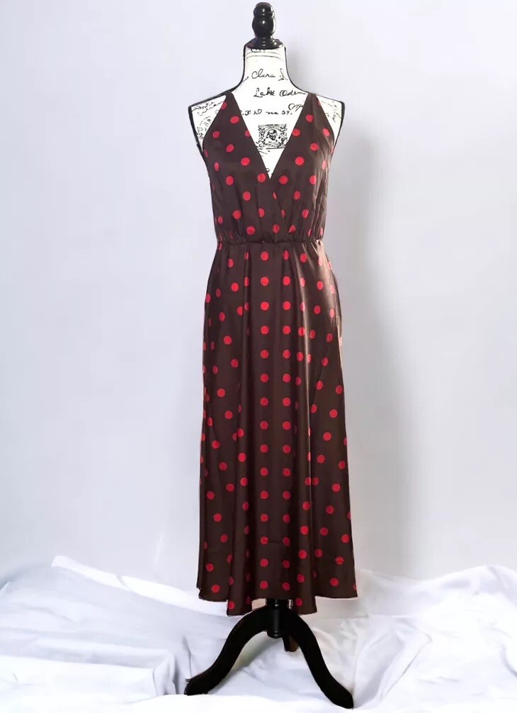 zara polka dot dress brown I saw this stunning @zara on the gorgeous @lornaluxe and had to order it and Im so impressed. It looks very designer and has the most gorgeous slinky shape and lovely detail. This is Short interior lining Zara LINEN BLEND POLKA DOT