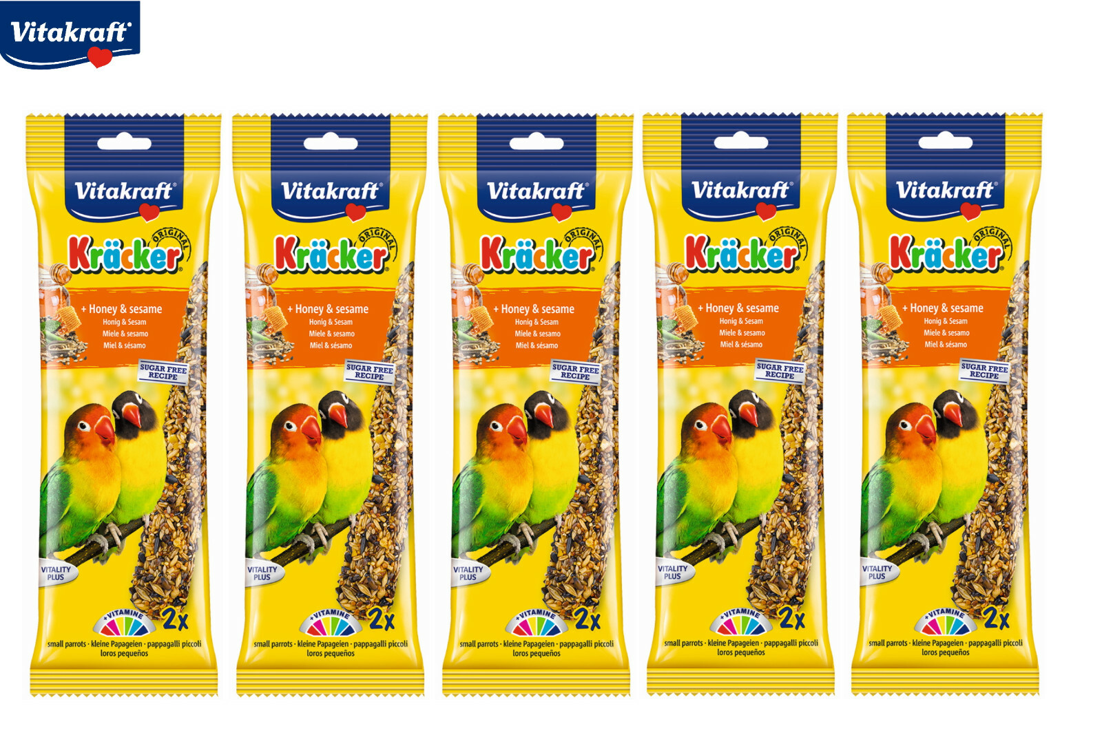 VITAKRAFT HANGING COCKATIEL HONEY & SESAME CAGE SEED TREAT STICKS 5 PACK 21480