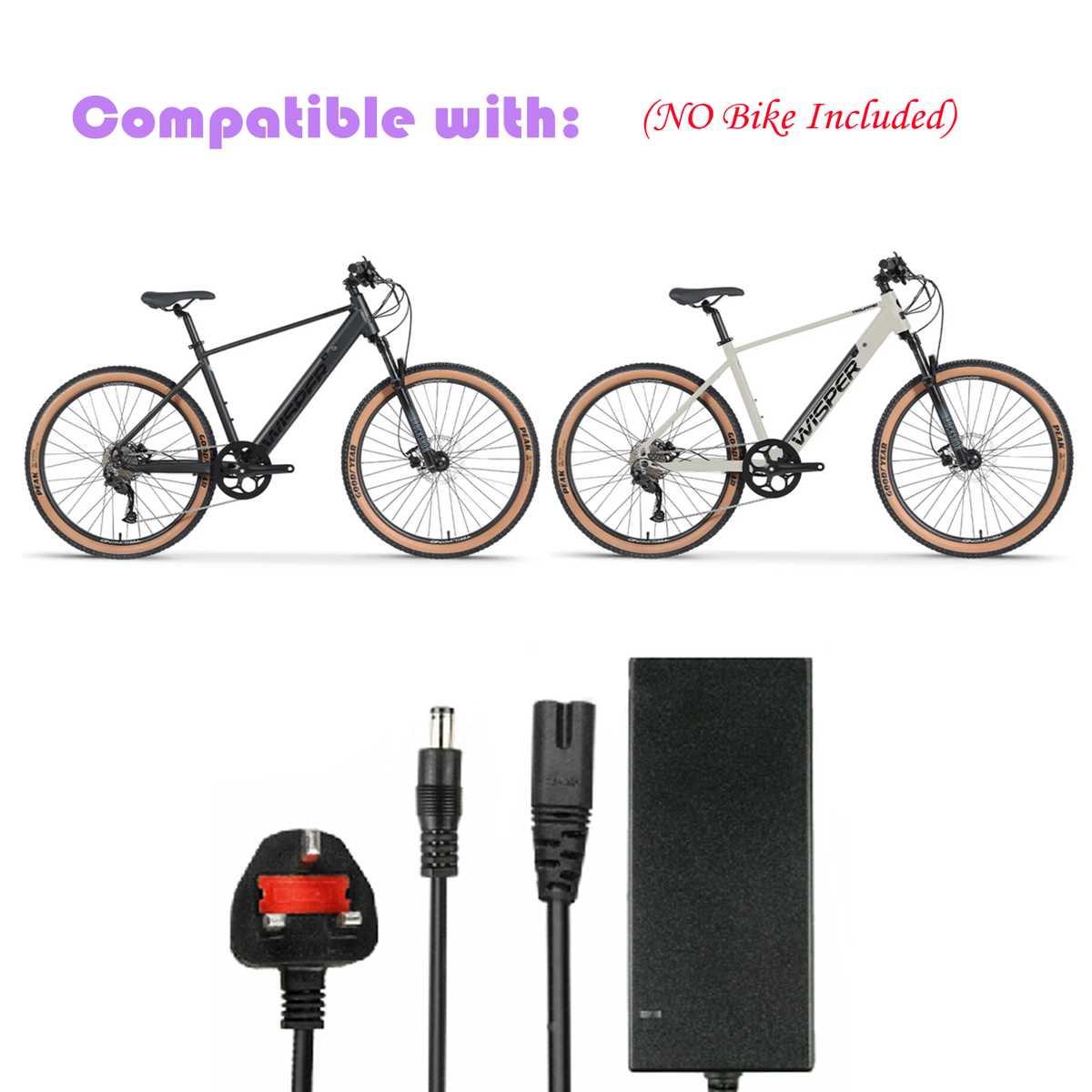 AC Adaptor for Wisper Tailwind Trail Crossbar E-Bike Battery