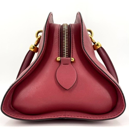 Tod’s Sella Hand Bag Shoulder Bag Crossbody 2way Red Leather Used From Japan - Picture 5 of 12