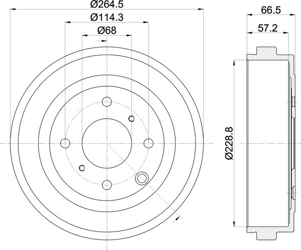 For Nissan NV200 / Evalia 1.5 Mitsubishi Delica 2.0 Mintex Brake Drum Rear Axle