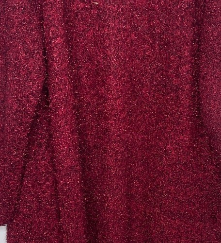 Long Cardigan Sweater Red Fuzzy Open by Denim 24/7 from Roman's Denim 24/7 - Picture 5 of 6