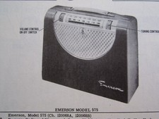EMERSON 575 PORTABLE RADIO PHOTOFACT