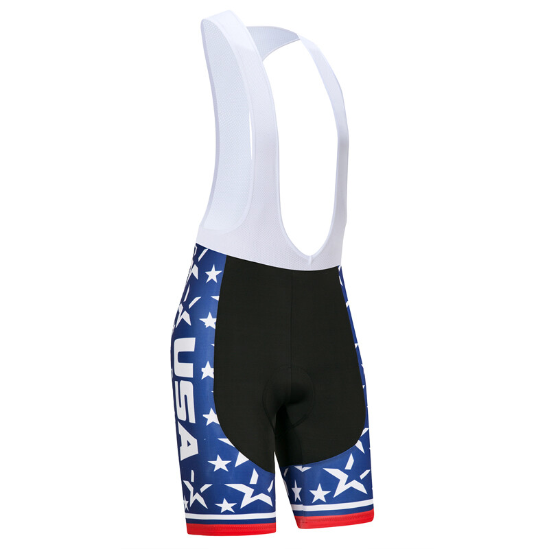 2024 Men Cycling Bib Shorts USA Flag Pattern Bike Biking Race Padded