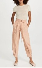 ULLA JOHNSON Charline Belted Cotton Poplin Pants - BNWT