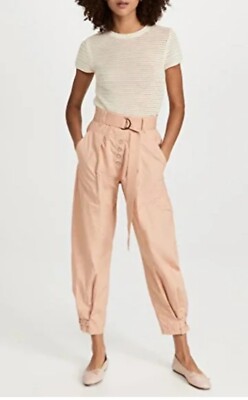 Ulla Johnson Charline mit Gürtel Baumwolle Popeline Hose - Neu mit Etikett