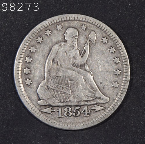1854 "Arrows" Liberty Seated Quarter "VF" *Free S/H After 1st Item*