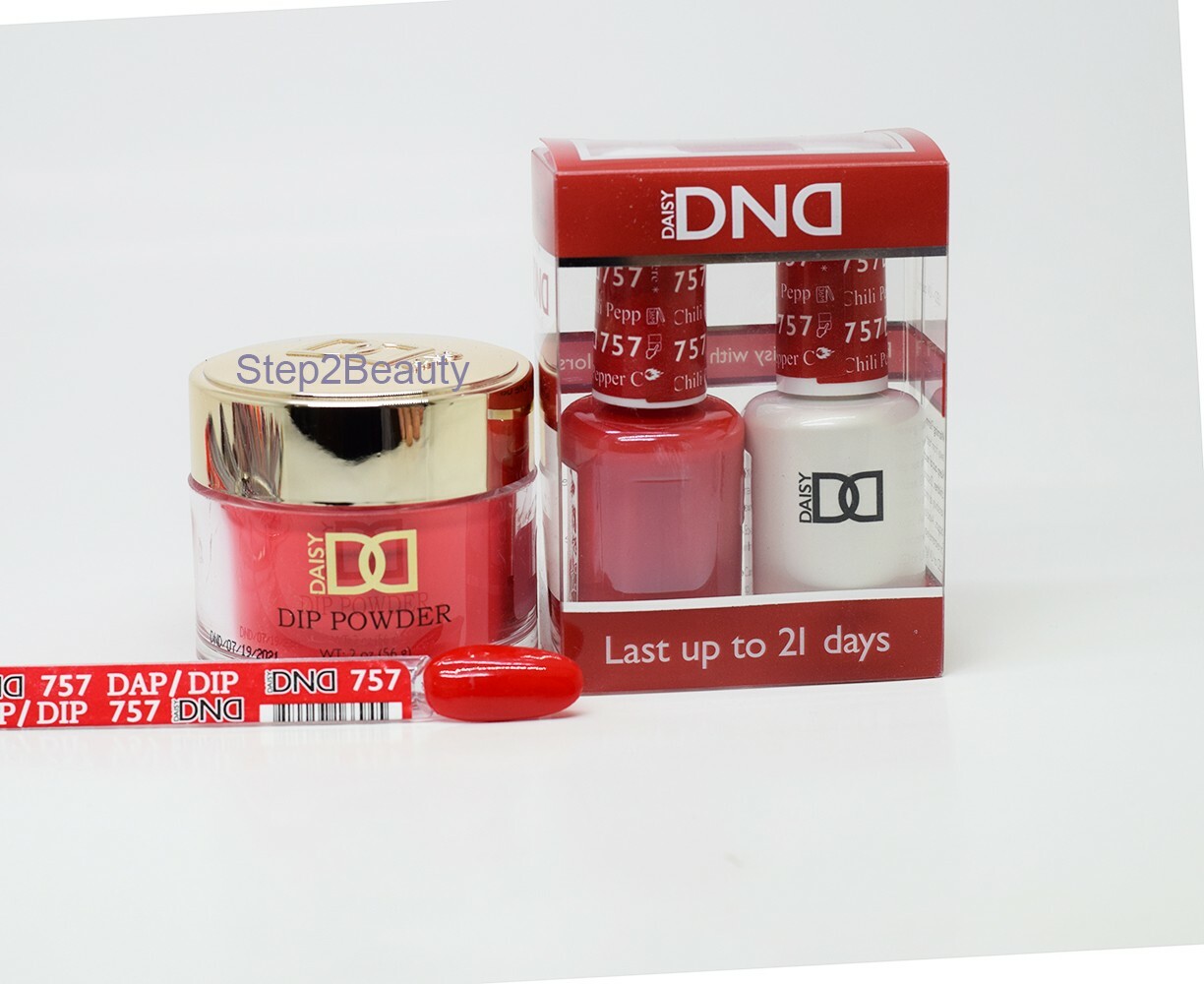 DND Trio Dipping powder + Soak off gel + Nail lacquer 757 Chili Pepper