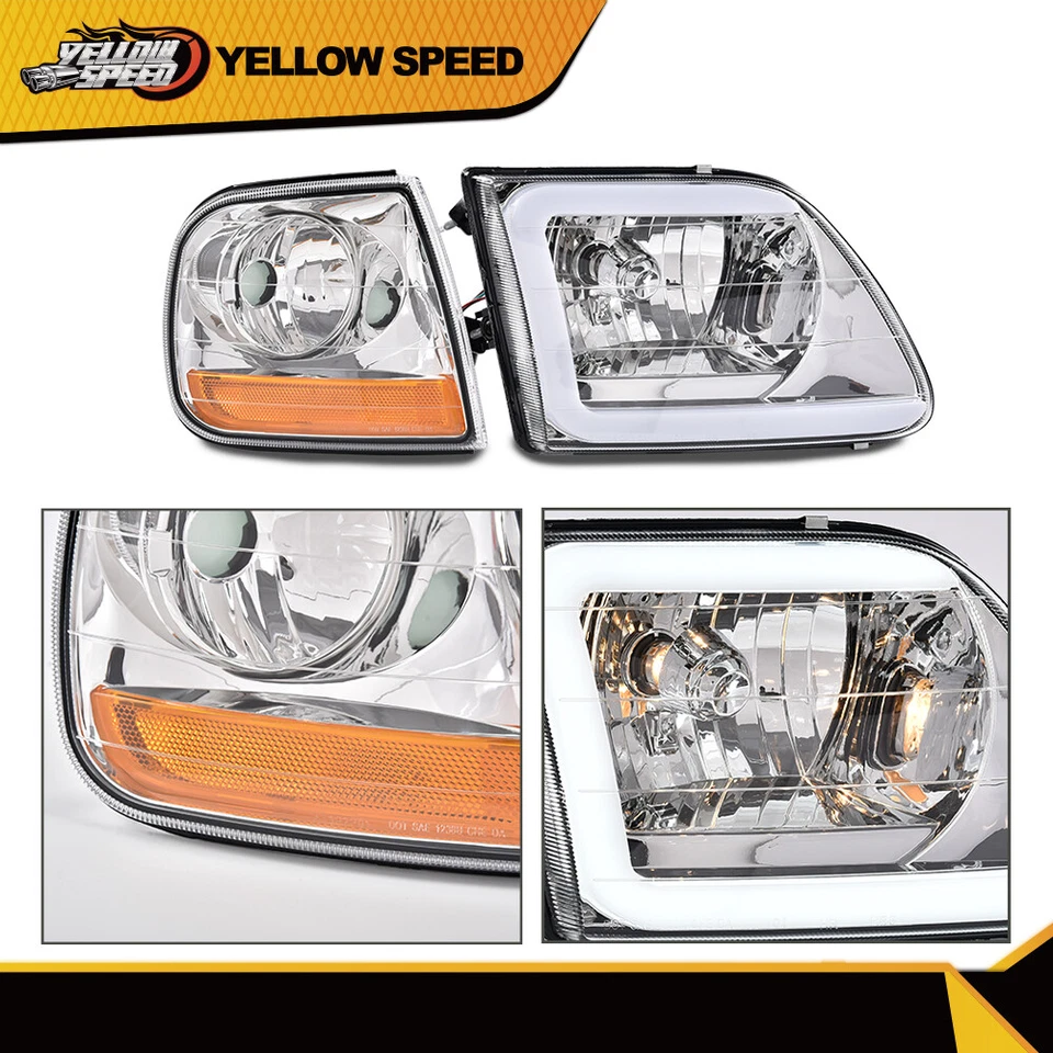 Faros LED DRL cromados + luces de esquina aptos para Ford F150/99-02 Expedition 97-03 Foto 4 de 4