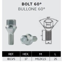 Viti A Sfera M12x1.5 5 Viti A Sfera M12 X 1.5 Per Ruota Rimorchio - Foto 12